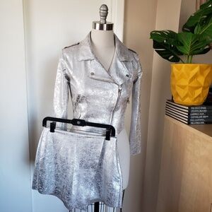 Moto Metallic Jacket Skort Outfit Size Small NEW!
